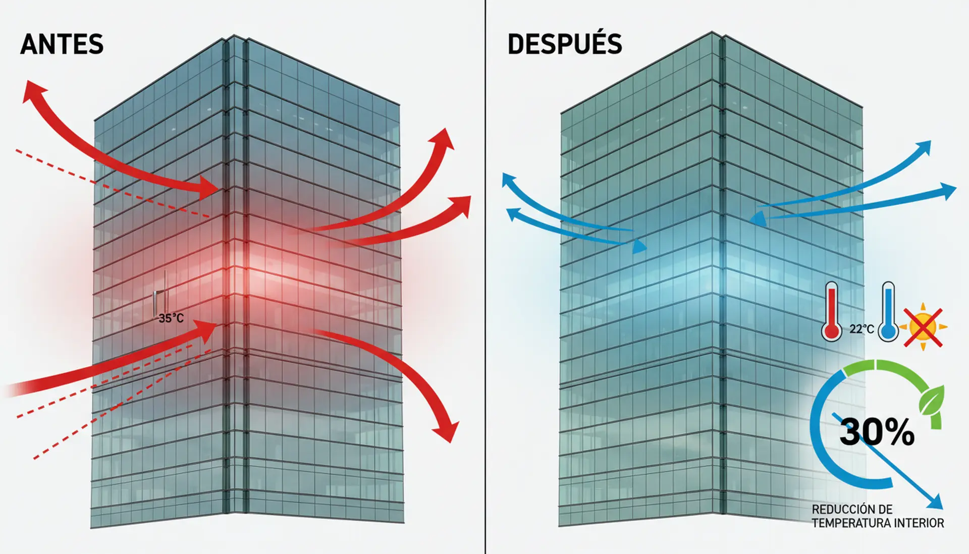 Películas Solares: Reduzca hasta 68% el Gasto en Climatización Corporativa